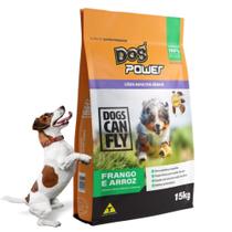 Ração Dog Power Dogs Can Fly Frango Arroz Cães Sênior 15Kg