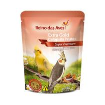 Ração Extra Gold Calopsita Frutas 400g Reino das Aves Psitacídeos de Pequeno Médio Porte Agaporne Periquito