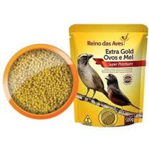 Ração Extrusada Extra Gold Ovos E Mel 500g Para Trinca-Ferro, Azulão, Coleira, Canários - Reino Das Aves