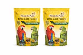 Ração Extrusada Para Papagaio 400g Reino das Aves Kit 2 Ração Extrusada Para Papagaio 400g Reino das Aves Kit 2