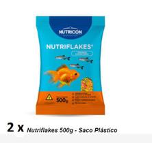 Ração flocos Nutriflakes 2 pacotes 500g Nutricon