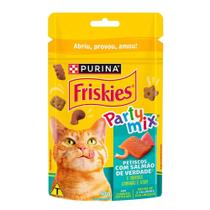 Ração Friskies para Gatos Adultos Party Mix - Sabor Salmão Camarão e Atum 40g - Embalagem com 15 Unidades