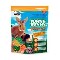 Ração Funny Bunny Delícias Da Horta Coelhos Hamster e Outros Roedores S/ Corante Vitaminas 500g - SUPRA PETS