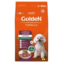 Ração Golden Fórmula Mini Bits Para Cães Adultos de Porte Pequeno Sabor Carne, Arroz e Vegetais 10,1 kg
