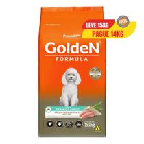 Ração Golden Fórmula para Cães Adultos de Porte Pequeno Sabor Frango e Arroz Leve 15 kg Pague 14 kg