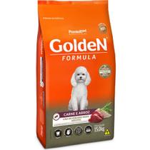 Ração Golden Formula para Cães Adultos de Raças Pequenas sabor Carne e Arroz 15 kg - Premier Pet