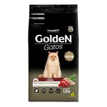 Ração Golden Gatos Adultos Castrados sabor Carne 1 Kg