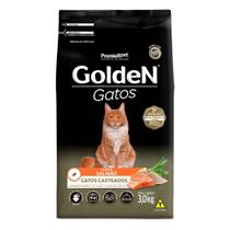 Ração Golden Gatos Adultos Castrados sabor Salmão 3 Kg