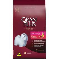 Racao Gran Plus Menu Cães Adultos Raças Mini e Pequeno Carne e Arroz 15kg