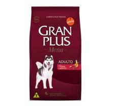 Ração Gran plus Menu para Cães Adultos Raças Médias sabor Carne e Arroz 20kg - Guabi
