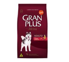 Ração Gran plus Menu para Cães Adultos Raças Médias sabor Carne e Arroz 20kg - Guabi Ração Gran plus Menu para Cães Adultos Raças Médias sabor Carne e Arroz 20kg - Guabi
