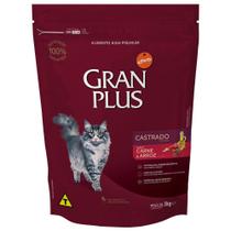 Ração GranPlus Carne e Arroz para Gatos Castrados - 3 Kg