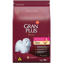 Ração GranPlus Menu Frango e Arroz para Cães Adultos Mini e Pequenas 3kg