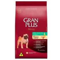 Ração GranPlus Menu Light Para Cães Adultos de Porte Mini Sabor Frango e Arroz 3kg - AFP