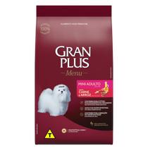 Ração Granplus Menu Mini Cães Adultos 1kg sabor Carne e Arroz