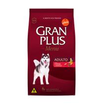 Ração GranPlus Menu Para Cães Adultos de Porte Médio e Grande Sabor Carne e Arroz - 20kg