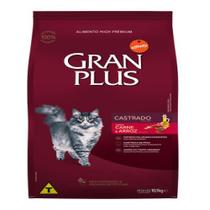 Ração Granplus Menu para Gatos Castrados sabor Carne e Arroz 10,1kg