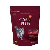 Ração Granplus Menu para Gatos Castrados sabor Carne e Arroz 3kg