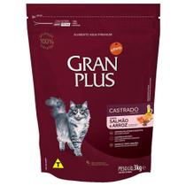 Ração GranPlus Salmão e Arroz para Gatos Castrados Adultos - 3 Kg