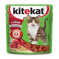 Ração Kitekat Carne Adulto 70g - Embalagem com 24 Unidades