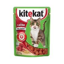 Ração Kitekat Carne Adulto 70g - Embalagem com 24 Unidades