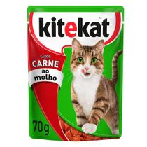 Ração Kitekat Sachê Carne para Gatos Adultos - 70 g