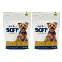 Ração Macia MultiStar Soft Sem Corantes para Cães KIT com 2 Pacotes