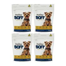 Ração Macia MultiStar Soft Sem Corantes para Cães Kit com 4 Pacotes
