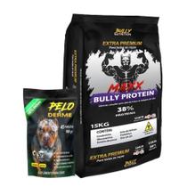 Ração Maxx Bully Protein 15kg + Suplemento Bully Pelo & Derme 900g Cachorro Forte Ração Maxx Bully Protein 15kg + Suplemento Bully Pelo & Derme 900g Cachorro Forte