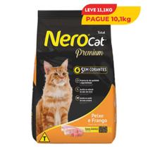 Ração Nero Cat Premium Gatos Adultos sabor Peixe e Frango 10,1kg + 1kg - TOTAL
