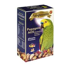 Ração Nutripássaros para Papagaio Mix Sabor Castanhas, Frutas e Cereais 500g - Nutri Passaros Ração Nutripássaros para Papagaio Mix Sabor Castanhas, Frutas e Cereais 500g - Nutri Passaros