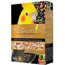 Ração NuTrópica Gourmet para Calopsitas Sementes, Frutas e Castanhas 300g