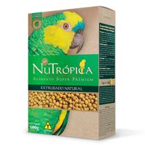 Ração Nutrópica Papagaio Natural 600g Comida Extrusado Super Premium Cacatua RingNeck Ecletus Congo