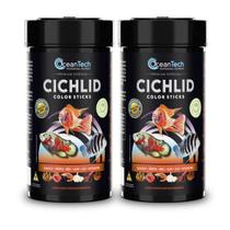 Ração Oceantech Cichlid Color Sticks Ciclídeos Kit 150G