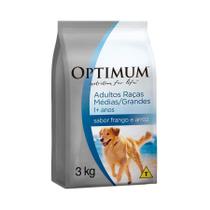 Ração Optimum para Cães Adultos de Raças Médias e Grandes 1+ anos Frango e Arroz - 3kg