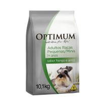 Ração Optimum para Cães Adultos de Raças Pequenas e Minis 1+ anos sabor Frango e Arroz - 10,1kg