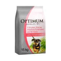 Ração Optimum para Cães Filhotes de Raças Médias e Grandes até 18 meses Frango e Arroz - 15kg