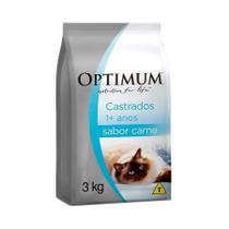 Ração Optimum para Gatos Adultos Castrados 1+ Anos Sabor Carne - 3kg