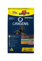 Ração Origens para Cães Adultos de Porte Mini e Pequeno sabor Frango e Cereais Bônus Bag 11,1kg