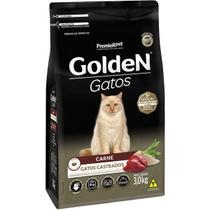 Ração P/ Gatos Adultos Castrados Carne 3KG - Golden Premier