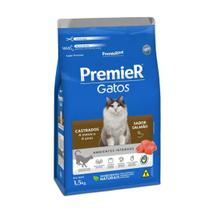 Ração P/ Gatos Castrados Ambientes Internos Salmão 1,5kg - Premier