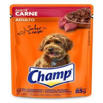 Ração para Cachorro Champ Adulto Sabor Carne Sachê 85g Embalagem com 20 Unidades