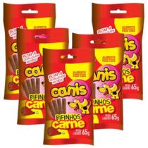 Ração para Cachorro Petisco Canis 65gr Sabor Carne Kit 5un