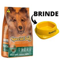 Ração Para Cães Adultos Special Dog Vegetais 15Kg + Comedouro (Brinde).