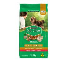 Ração para Cães Dog Chow Extra Life Adultos Minis e Pequenos Carne Frango e Arroz 3kg