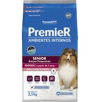Ração para Cães Senior Premier Ambientes Internos Frango e Salmão 2,5Kg Ração para Cães Senior Premier Ambientes Internos Frango e Salmão 2,5Kg