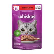 Ração para Gato Whiskas Adulto Sachê Carne 85g - Embalagem com 20 Unidades