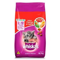 Ração para Gato Whiskas Filhote Premium Carne e Leite 10,1Kg