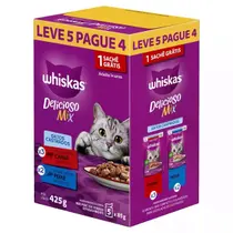 Ração para Gatos Carne e Peixe 85g Leve 5 e Pague 4 - WHISKAS
