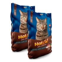 Ração para Gatos HotCat Mix Adultos e Filhotes Sabor Peixe, Carne e Vegetais 1kg Kit com duas unidades - Hot Cat Mix